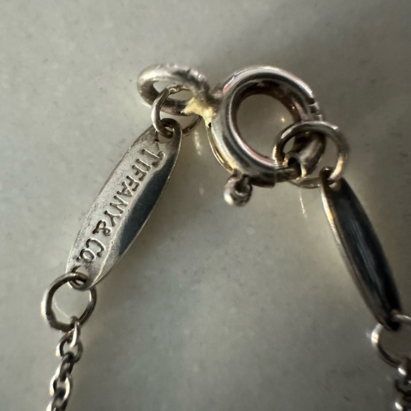 Elsa Peretti By Tiffany & Co Sterling Silver Bean Necklace 16” w/ Pouch - Picture 6 of 10